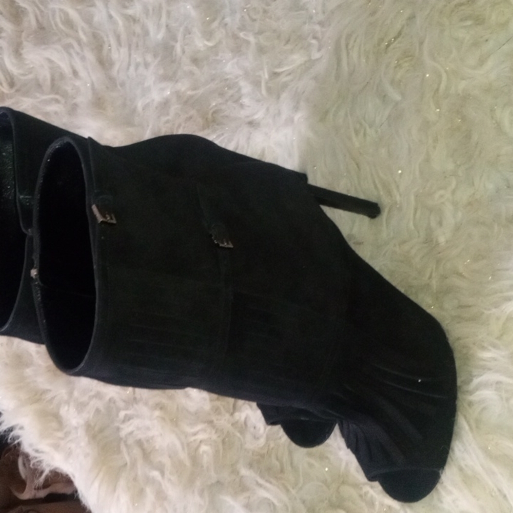 Gucci black Becky suede Heels gladiator boots - Picture 4 of 16